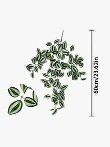 1/2pcs Artificial Plants, Vine Decor, 4 Options: A. Red Eyebrow Leaf, B. Green Eyebrow Leaf, C. Pepper Grass, D. Net Grass Mint Leaf. Green Decorations - Green - View 16