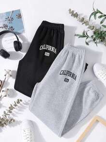 Women Sweatpants - Negro con Gris - View 1