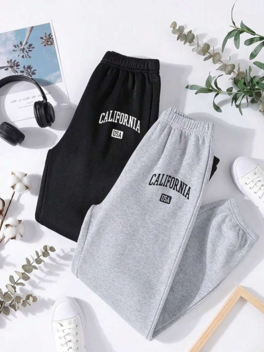 Women Sweatpants - Negro con Gris - View 1