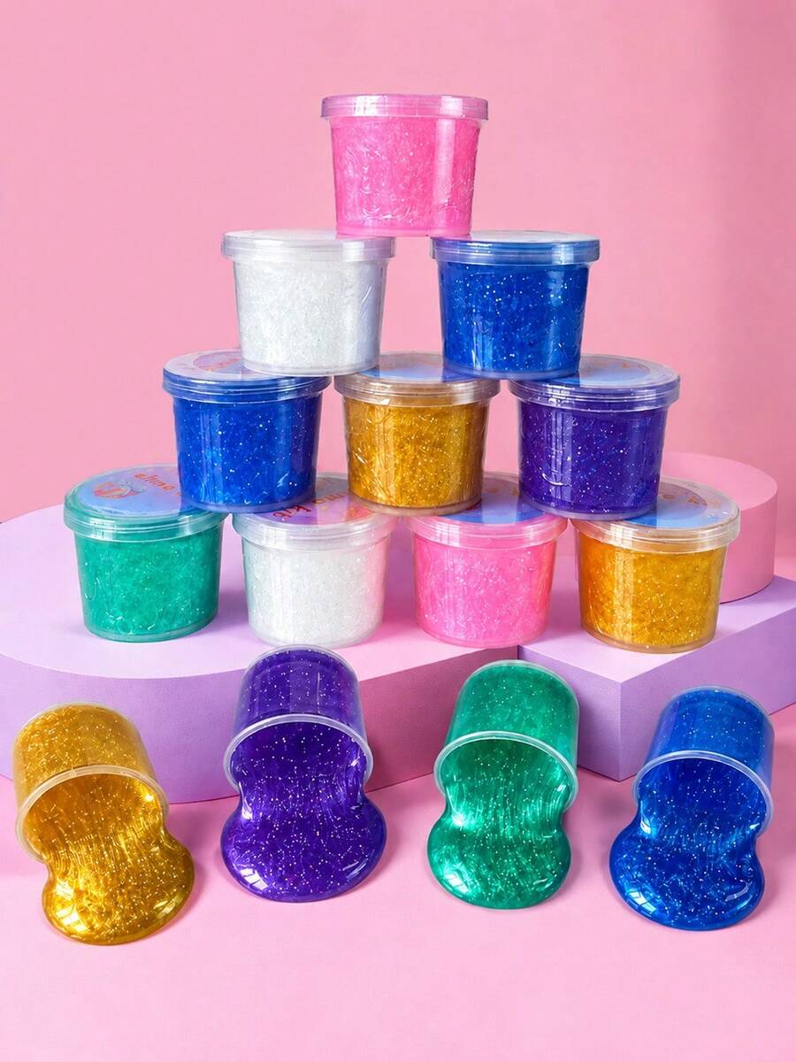 MINKOJA Kit de Slime Galaxia, Calendario de Adviento de Slime, Recuerdos de Fiesta para Niños, No Pegajoso, Alivio del Estrés y la Ansiedad, Juguete de Lodo Super Suave, Juguete de Lodo Suave Mini Slime a Granel para Niños y Niñas, Rellenos de Cumpleaños, Recompensa de Aula, Alivio del Estrés, Bolsas de Regalos - Seis colores - Ver 1