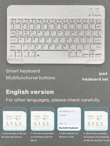 Teckwe Wireless Keyboard Case Compatible With Ipad,Detachable Leather Protective Cover With Pencil Slot,Auto Sleep/Wake Function, Removable WirelessBluetooth Keyboard With 150mAh Battery, Slim &Lightweight Stand Case Light Gray - View 3