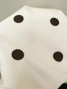 Sunnyshic 春夏新款女式設計師復古高街時尚辣妹修身優雅通勤百搭舒適街頭風杏色波點洋裝 - 杏色 - 查看 7