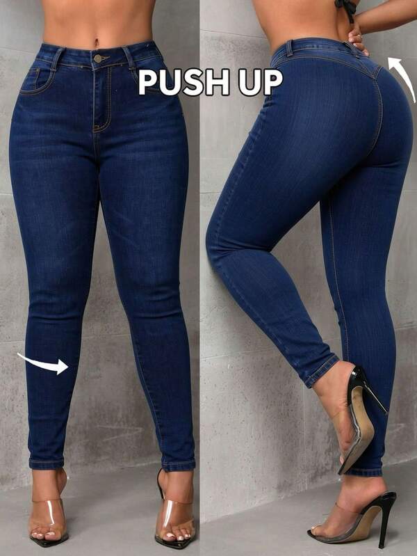 Jeans ajustados para mujer con diseño push up que realza la figura