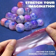 MINKOJA Galaxy Slime 星球派對禮品包，兒童玩具，彈性不黏手，適合男孩女孩，可拉伸史萊姆套組，適用於教室獎勵、聖誕襪填充物、派對用品、生日禮物（隨機顏色）（隨機顏色盒裝） - 01 - 查看 6