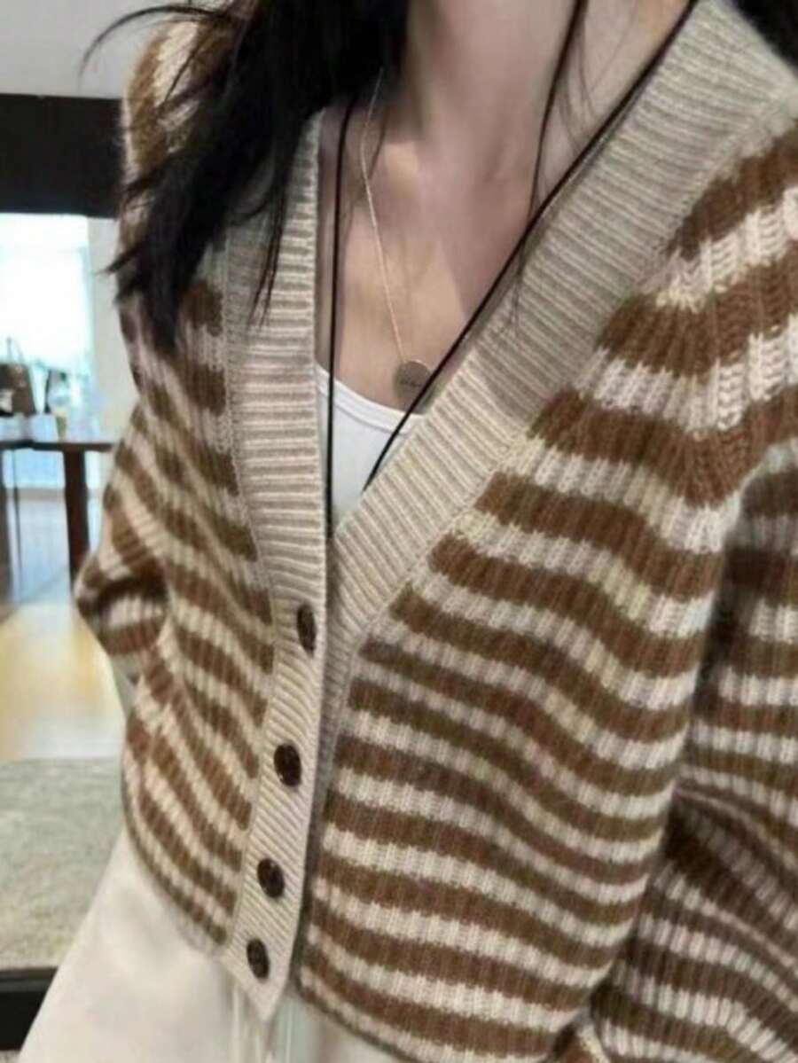 Cardigan De Mujer - Coffee Brown - View 1