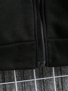 Manfinity Dauomo Áo hoodie có mũ trùm đầu túi xéo có dây rút dành cho nam, thời trang thu đông, tay dài - màu đen - Xem 7