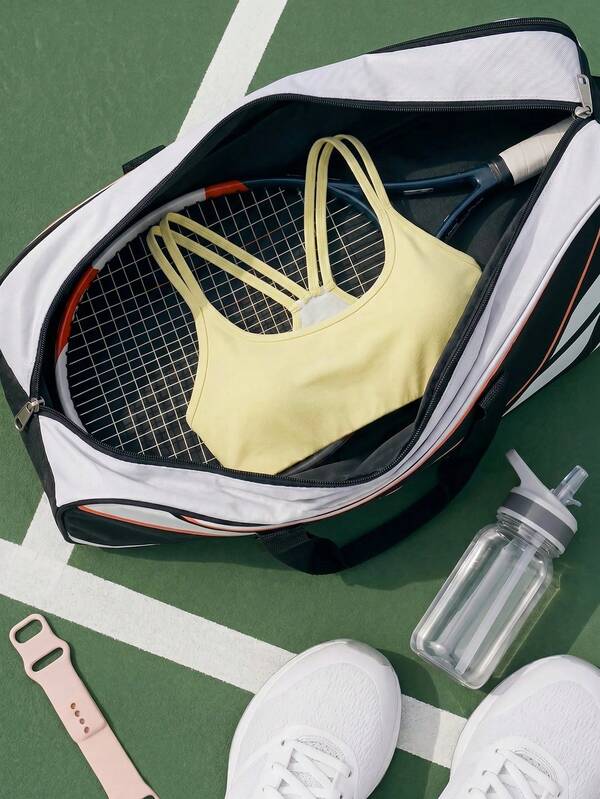 SHEIN Cheerettes Women's Athleisure Pale Yellow Solid Color Comfortable Sports Bra For Daily Gym Fitness Pilates Summer Workout