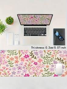 1PC Large Lily Pattern Non Slip Rubber Mouse Pad - Elegant Desk Mat For Computer Pen Mouse Soft Durable Office Accessory Stylish Table Mat Floral Design - Lily - View 7