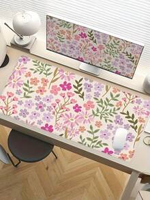 1PC Large Lily Pattern Non Slip Rubber Mouse Pad - Elegant Desk Mat For Computer Pen Mouse Soft Durable Office Accessory Stylish Table Mat Floral Design - Lily - View 6