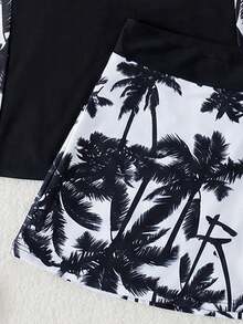 Swim Lushoire Women's New Fashion Printed Flattering Slimming Beach Vacation Swimwear Set For Hot Spring Resort - Black - View 7