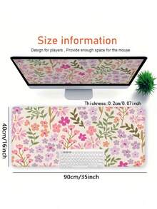 1PC Large Lily Pattern Non Slip Rubber Mouse Pad - Elegant Desk Mat For Computer Pen Mouse Soft Durable Office Accessory Stylish Table Mat Floral Design - Lily - View 3