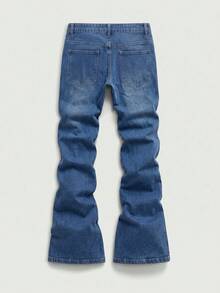 Manfinity EMRG Men's Minimalist Print Denim Jeans - Blue - View 2