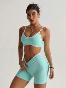 Slayform Slayform Set Pakaian Olahraga Yoga Tanpa Jahitan untuk Wanita - Baby Blue - View 5