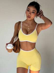 Slayform Slayform 女士无缝瑜伽运动服套装 - Butter Yellow - 查看 8