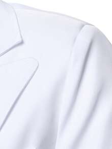 Manfinity Mode Blazer casual versátil de un solo color con solapa de muesca y abotonadura sencilla para hombres, ideal para ir al trabajo y viajar - Blanco - Ver 5