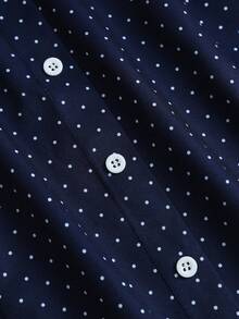 Sweetra New Polka Dot Long Sleeve Mini Dress, Designed Sleeves, Sweet And Fashionable, Suitable For Street Wear - Blue - View 5