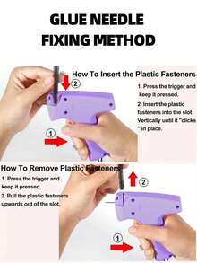 1 + 1000pcs Clothes Repair Sewing Gun Kit, Portable Clothing Mending Sewing Machine, Quick Stitch Gun, Mini Sewing Gun, Fast Mending Clothes Quilt Sewing Gun, Sewing Binding Machine - E-Pink Purple - View 5