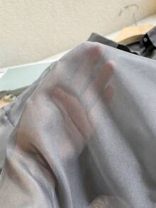 Franclia 女款素色單排扣休閒百搭日常長袖襯衫 - 灰色 - 查看 6
