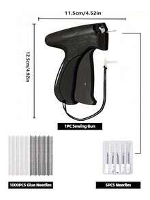 1 + 1000pcs Clothes Repair Sewing Gun Kit, Portable Clothing Mending Sewing Machine, Quick Stitch Gun, Mini Sewing Gun, Fast Mending Clothes Quilt Sewing Gun, Sewing Binding Machine - Black - View 8