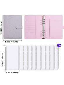 1 Set A5/A6 Size PU Leather Multi Functional Photo Card Album Refillable Binder Notebook With Rings For Pictures Tickets Cards Daily Planning Journal Office School Student Travel Gift Organization Storage Scrapbooking Supplies Vintage - Star model - View 17