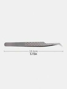 Cross-Border Stainless Steel False Eyelash Tweezers, Eyelash Implantation Tweezers, Flower-Shaped Gold Feather Clamp, High-Precision Eyelash Tweezers With Netted Patterns - فضي - مشاهدة 14