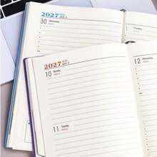 1pc 2027 Self-Discipline Planner - 320 Pages High-Quality Faux Leather Cover, Multi-Color Design, Monthly & Weekly Layout, Compact Portable Size, Suitable For Time Management & Goal Tracking (Adult), Challenge Yourself - Multicolor - View 4
