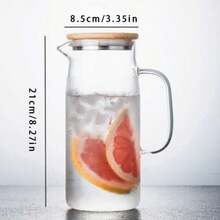 High-Quality Borosilicate Glass Teapot With 304 Stainless Steel Lid, Heat And Cold Resistant, Large Capacity For Making Tea/Syrup, Suitable For Home/Restaurant/Hotel, Comfortable Handle, Wide Mouth Easy To Clean - Transparent 2 - View 2