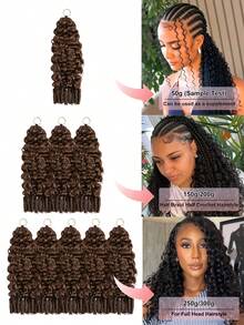 Boho Braids Miracle Knots Crochet Human Hair 100% Remy Burmese Curl Feather Line Crochet Hair Braids Salon Silky Seamless Invisible Solid Color 4# Medium Brown Reddish Feather Crochet Human Hair Braiding For Women Micro Pre Looped Burmese Curly Extensions - S4# - View 4