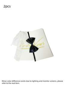 2pcs Minimalist Vow Cards: Fresh And Whimsical Declarations, Elegant Vows, Wedding Books, Speeches, And Niche Wedding Confession Books For The Bride And Groom - A - View 10