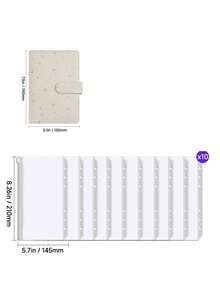 1 Set A5/A6 Size PU Leather Multi Functional Photo Card Album Refillable Binder Notebook With Rings For Pictures Tickets Cards Daily Planning Journal Office School Student Travel Gift Organization Storage Scrapbooking Supplies Vintage - Star model - View 19
