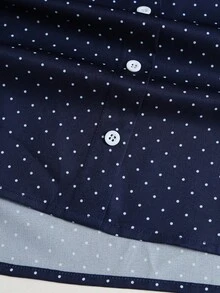 Sweetra New Polka Dot Long Sleeve Mini Dress, Designed Sleeves, Sweet And Fashionable, Suitable For Street Wear - Blue - View 6