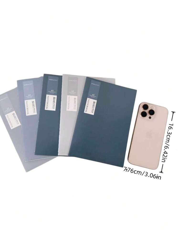 5pcs A5 Hardcover Leather Notebook, Suitable For Men And Women, Ideal For Writing, Travel, Business, Work, School And University Notes. Random Color,School Supplies,Back To School - Multicolor - View 2