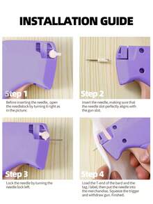 1 + 1000pcs Clothes Repair Sewing Gun Kit, Portable Clothing Mending Sewing Machine, Quick Stitch Gun, Mini Sewing Gun, Fast Mending Clothes Quilt Sewing Gun, Sewing Binding Machine - E-Pink Purple - View 4