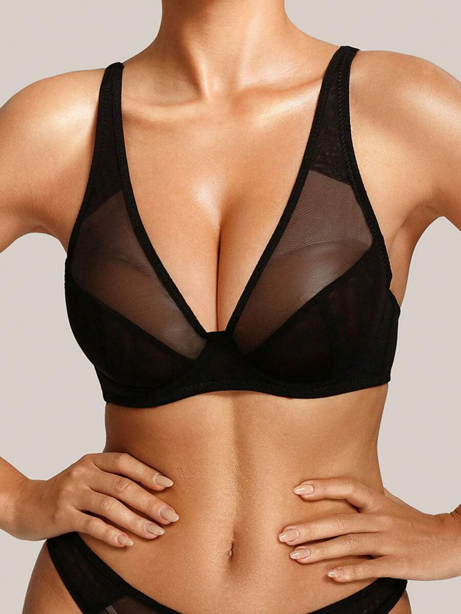 Barelissa Women's Simple Comfortable Adjustable Wide Strap Non-Padded Underwire Bra, 1pc - Black - View 1