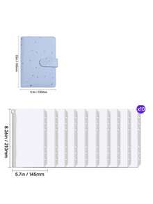 1 Set A5/A6 Size PU Leather Multi Functional Photo Card Album Refillable Binder Notebook With Rings For Pictures Tickets Cards Daily Planning Journal Office School Student Travel Gift Organization Storage Scrapbooking Supplies Vintage - Star model - View 25