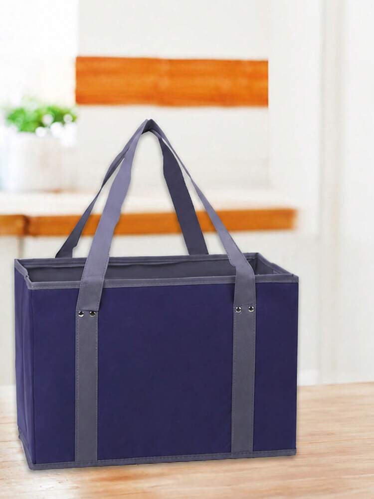 1/2/3pcs Reusable Non-Woven Fabric Storage Basket With Handles, Collapsible Organizer Box, Durable Multi-Purpose Tote For Home, Grocery Shopping, And Laundry - B - View 2