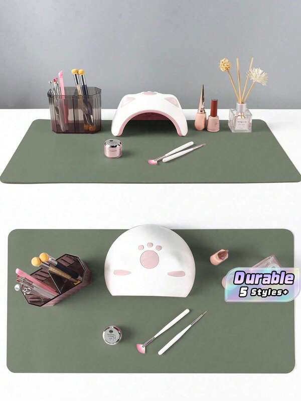 Waterproof And Durable Nail Art Table Mat, Made Of Waterproof And Soft PU Leather, Designed For Studio Tabletops And Foldable Nail Art Armrests. Ideal For Nail Artists In Salons And For Home Use.