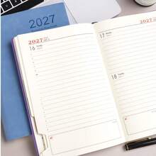 1pc 2027 Self-Discipline Planner - 320 Pages High-Quality Faux Leather Cover, Multi-Color Design, Monthly & Weekly Layout, Compact Portable Size, Suitable For Time Management & Goal Tracking (Adult), Challenge Yourself - Multicolor - View 2
