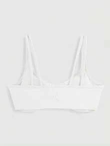 SHEIN Cheerettes 女款純色休閒百搭日常運動內衣 - 白色 - 查看 2