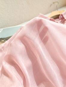 INAWLY 女款休閒百搭純色長袖襯衫 - 淺粉色 - 查看 6