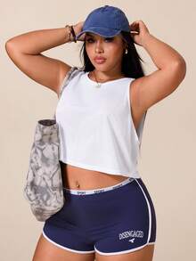 Easithlete Sleeveless Workout Crop Top For Women, Camo Jacquard Textured Fabric With Crisscross Open Back, Breathable Daily & Gym Athletic Tank - White - View 1