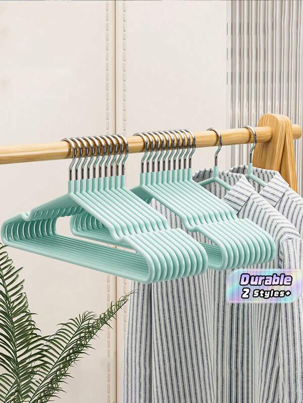 5/10Pcs Pack Thickened Dipped Hangers, Non-Slip Non-Marks Plastic Hangers, Sturdy Clothes Organizer For Adults, Coats, Home Closet Storage Solutions.