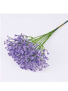 80pcs Starry Sky Artificial Flowers, Fresh And Romantic Fake Flower Bouquet, Made Of Fade-Resistant Plastic Material, Suitable For Home And Outdoor Garden Decor, Wedding, Hotel Lobby, Party, Birthday Atmosphere Decor - Purple - View 6