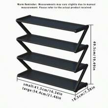 4-Tier Z-Shaped Shoe Rack, Durable Plastic Freestanding Storage Shelf, Curved Design, Multi-Functional Storage Rack, Easy To Assemble Floor-Standing Storage, No Tools Required, Compact Design, Suitable For Living Room Or Dorm, Stackable - Multicolor - View 17