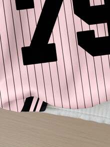 SHEIN EZwear 休閒極簡 79 數字印花運動衫，適合秋冬穿著 - 彩色 - 查看 5