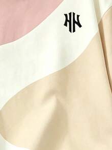青少年男孩粉色、白色與藍色拼接 T 恤，舒適休閒日常穿著短袖 T 恤 - 彩色 - 查看 3