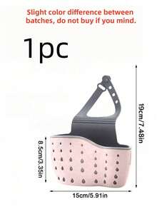1pc Adjustable Sink Hanging Drain Basket, Suction Cup Sponge Holder For Kitchen Utensils & Fruits - Multicolor - View 9