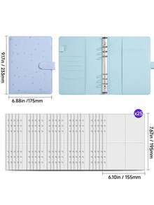 1 Set A5/A6 Size PU Leather Multi Functional Photo Card Album Refillable Binder Notebook With Rings For Pictures Tickets Cards Daily Planning Journal Office School Student Travel Gift Organization Storage Scrapbooking Supplies Vintage - Star model - View 28