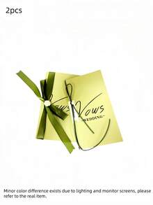 2pcs Minimalist Vow Cards: Fresh And Whimsical Declarations, Elegant Vows, Wedding Books, Speeches, And Niche Wedding Confession Books For The Bride And Groom - A - View 8