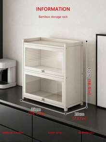 This New, Practical Desktop Storage Rack Features A Double/Triple-Layer Bamboo Bread Box With A Transparent Acrylic Window. It'S A Large-Capacity Kitchen Countertop Storage Rack With A Retro Country Style, Suitable For Storing Bread, Pastries . - Multicolor - View 12